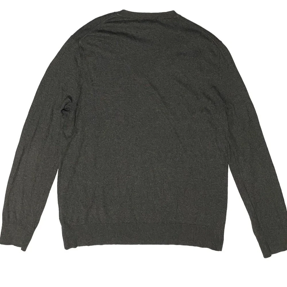 Banana Republic Cotton Sweater Gray Crewneck M Knit Pullover Mens Long Sleeve